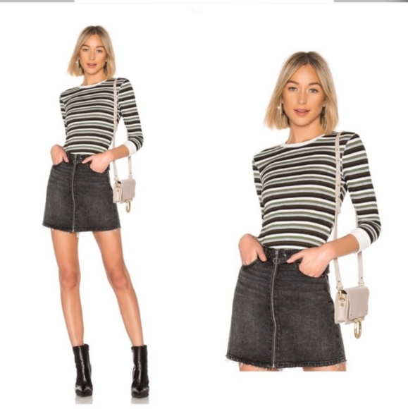 Free People Intimately Good On You Ribbed Stripe Ringer Baseball Tee Size XS - Picture 5 of 9